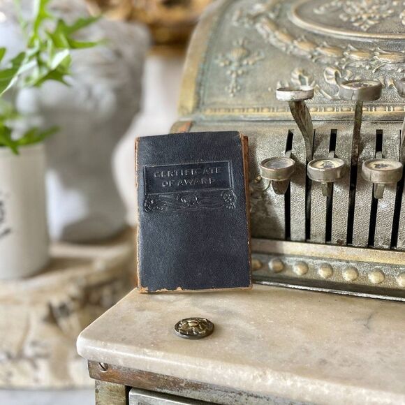 Vintage 1950 Certificate of Award Perfect Attendance Tardy or Absent Leather - Picture 2 of 3